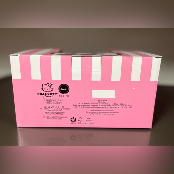 Hello Kitty Enjoy The Little Things Ramen Bowl With Spoon & Chopsticks brand new - Picture 11 of 11